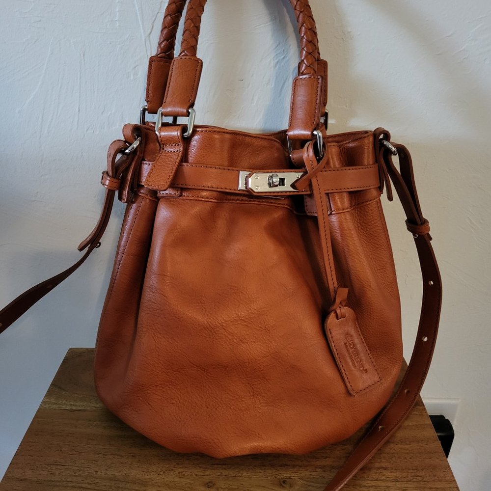 Old Trend Genuine Leather Pumpkin Bucket Bag
